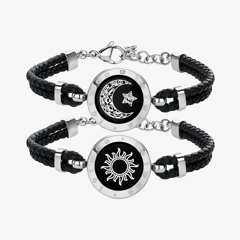 Sun&Moon Touch Bracelets with Snake Chain