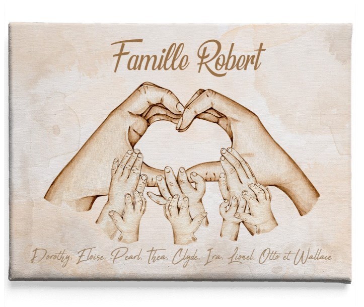 The hands of the family