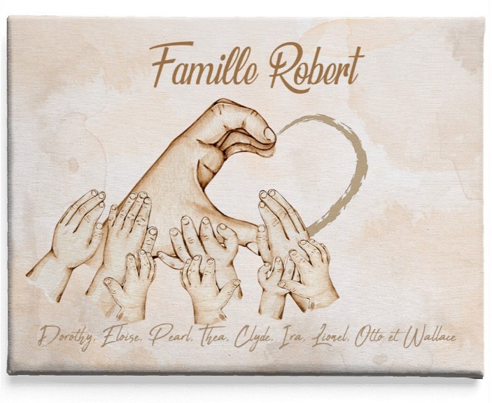 The hands of the family