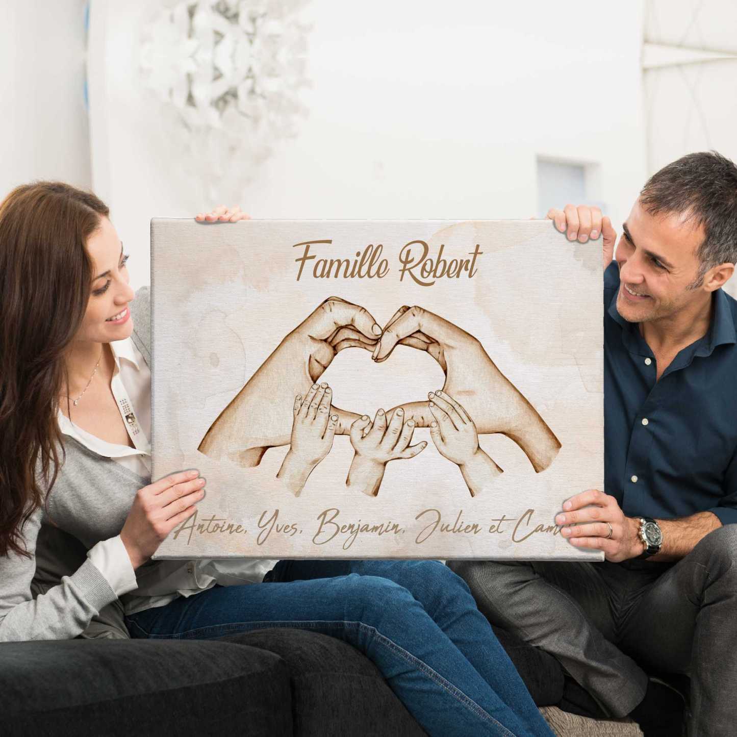 The hands of the family