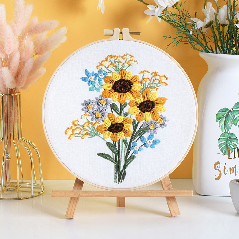 UrCustomHUB - Sunflowers Embroidery Kit for Beginner
