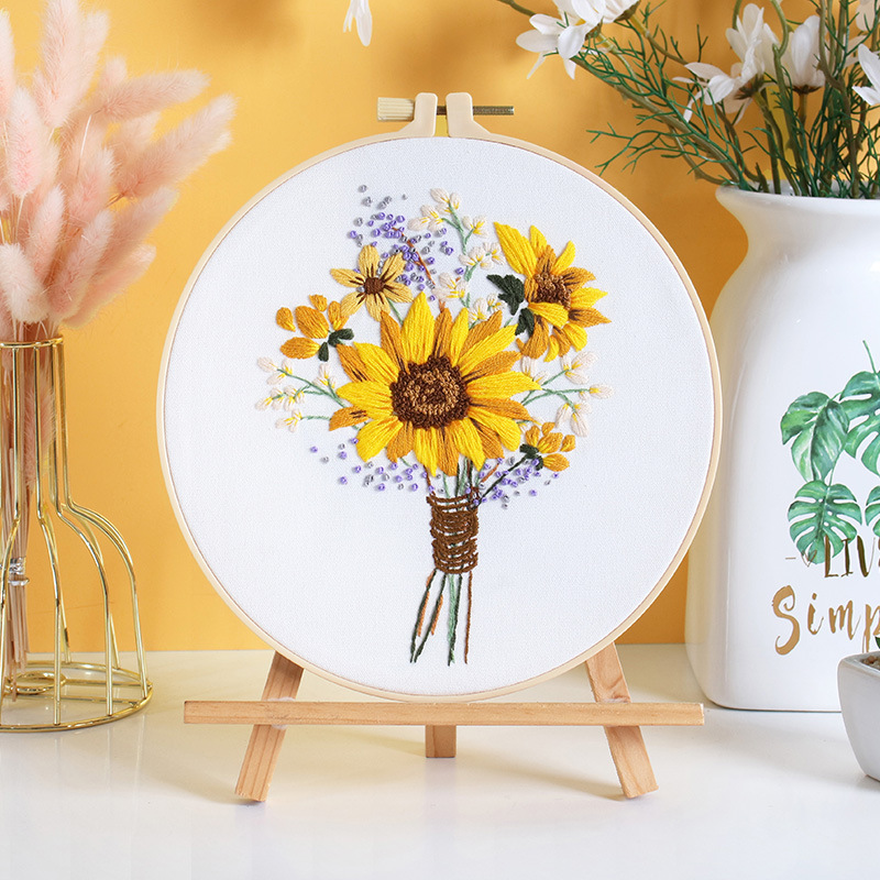 UrCustomHUB - Sunflowers Embroidery Kit for Beginner
