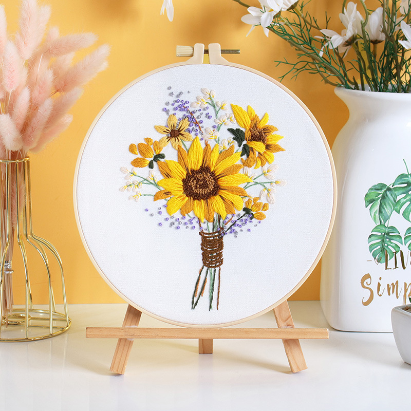 UrCustomHUB - Sunflowers Embroidery Kit for Beginner