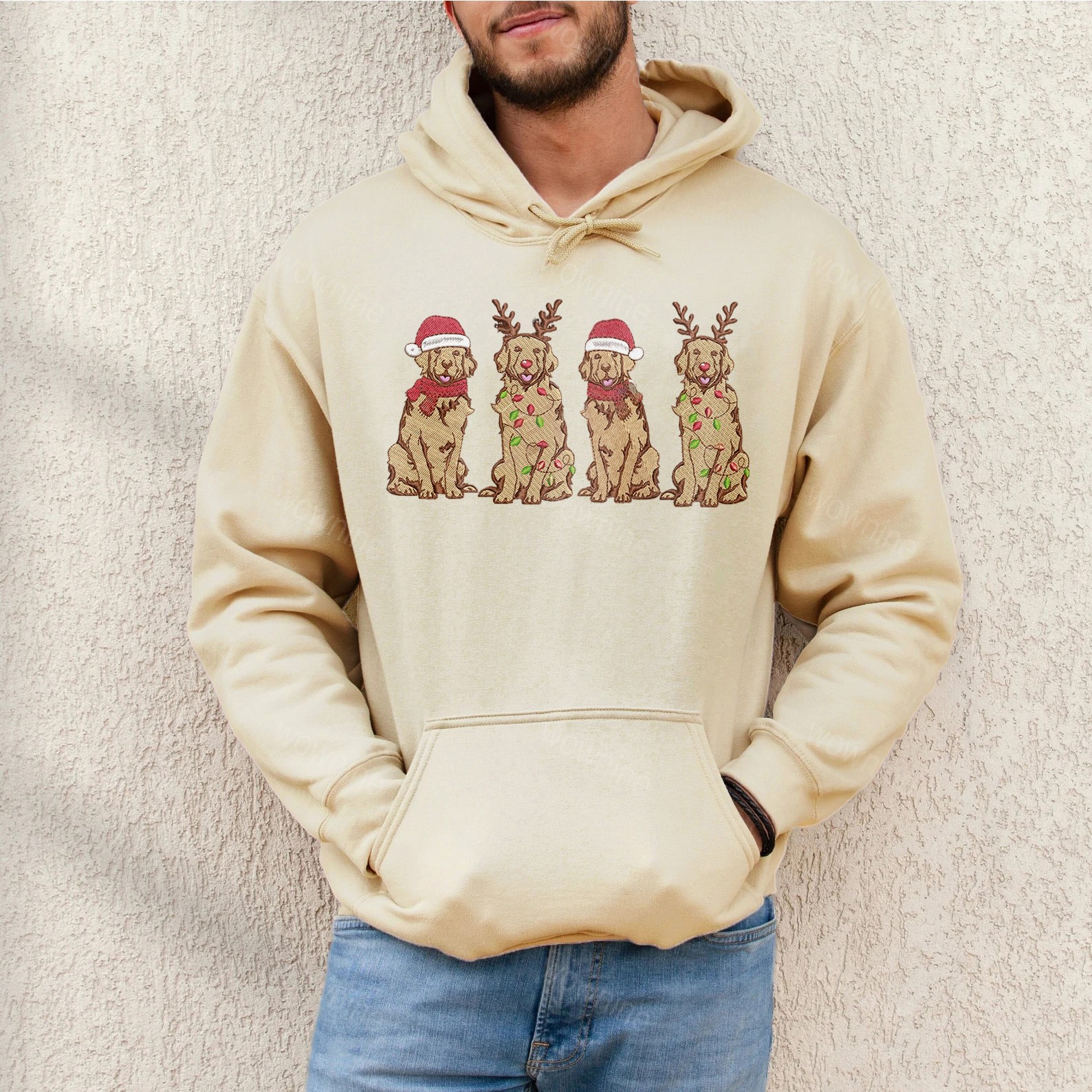 Christmas Dog Family Embroidered Sweatshirt