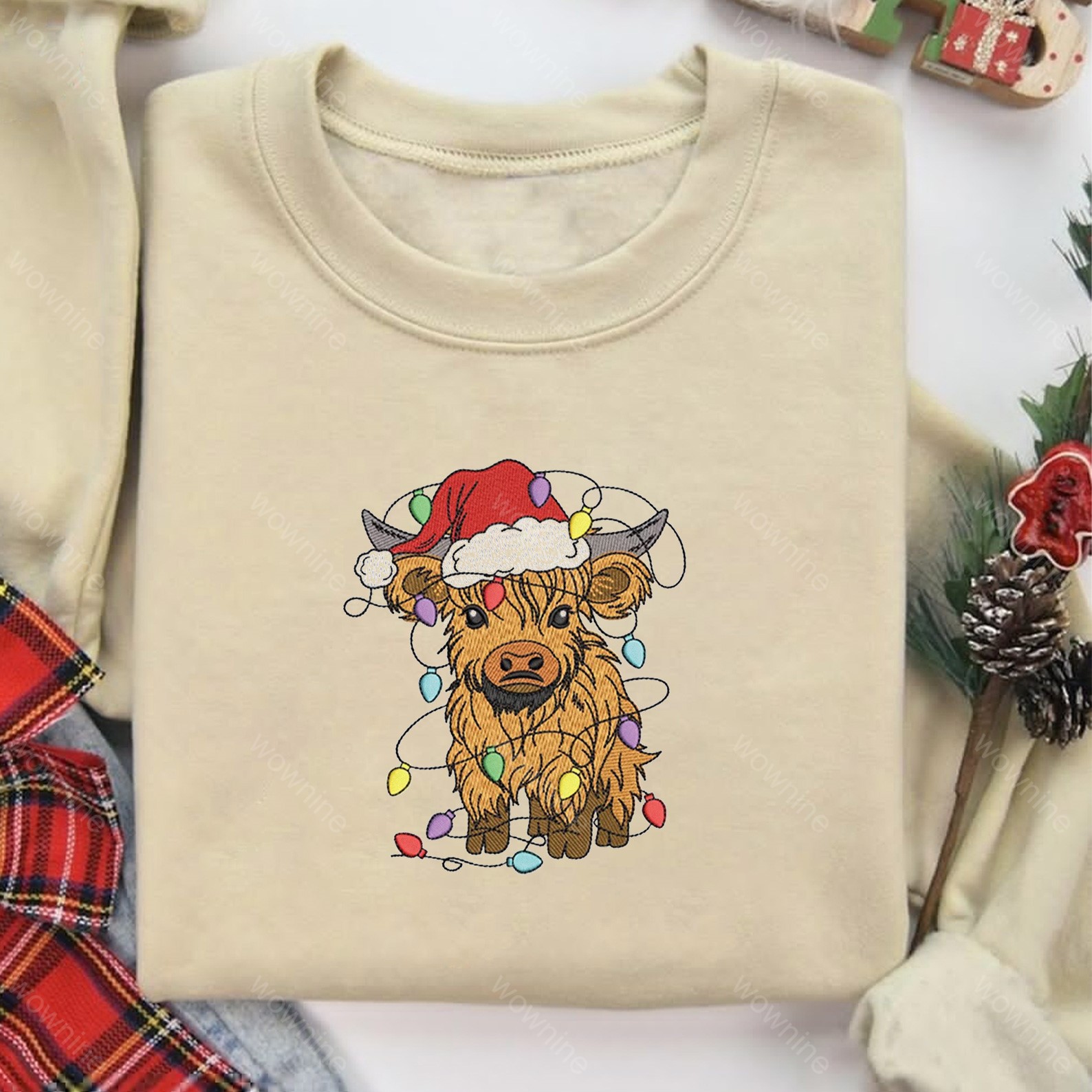Merry Christmas Deer Retro Christmas Embroidered Sweatshirt