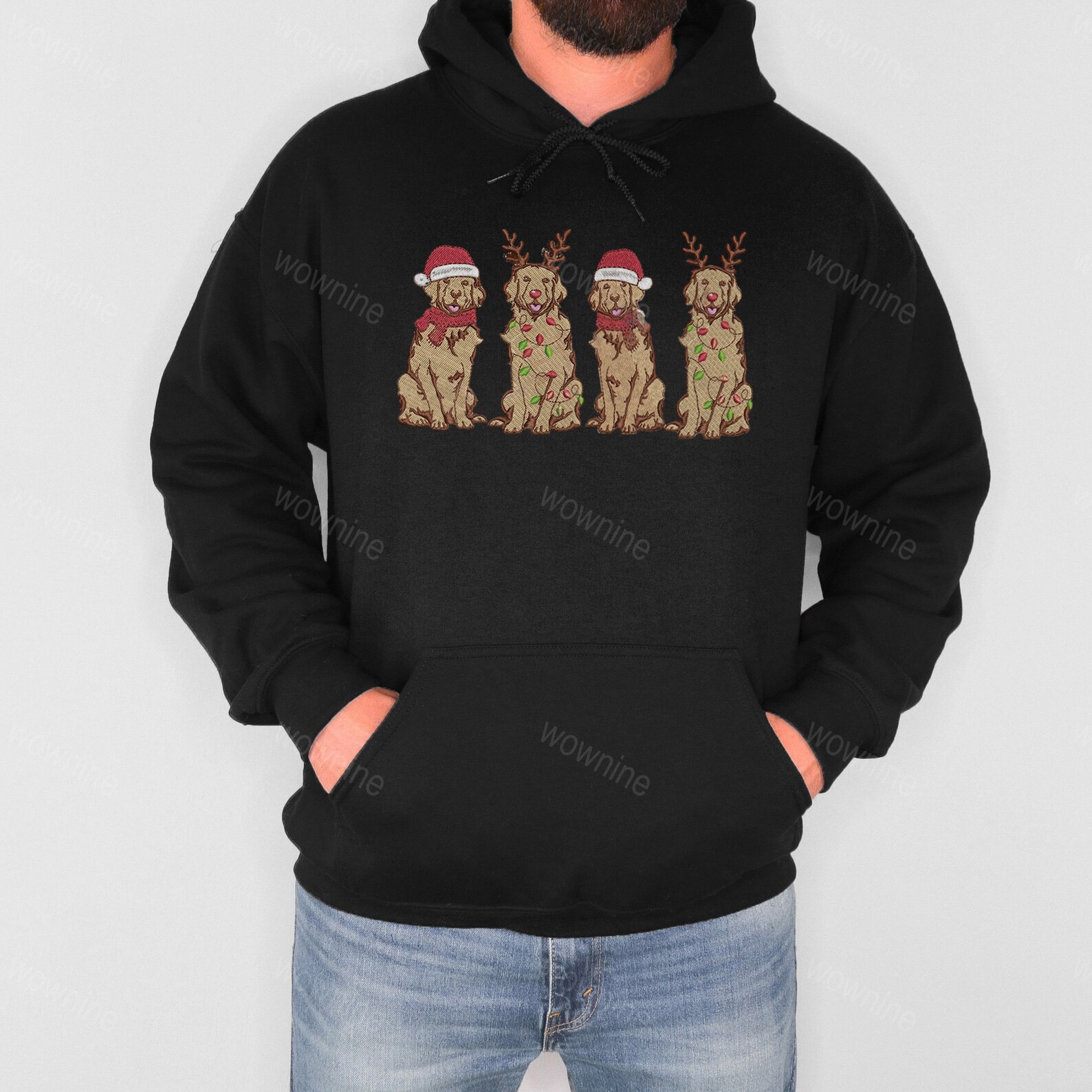 Christmas Dog Family Embroidered Sweatshirt