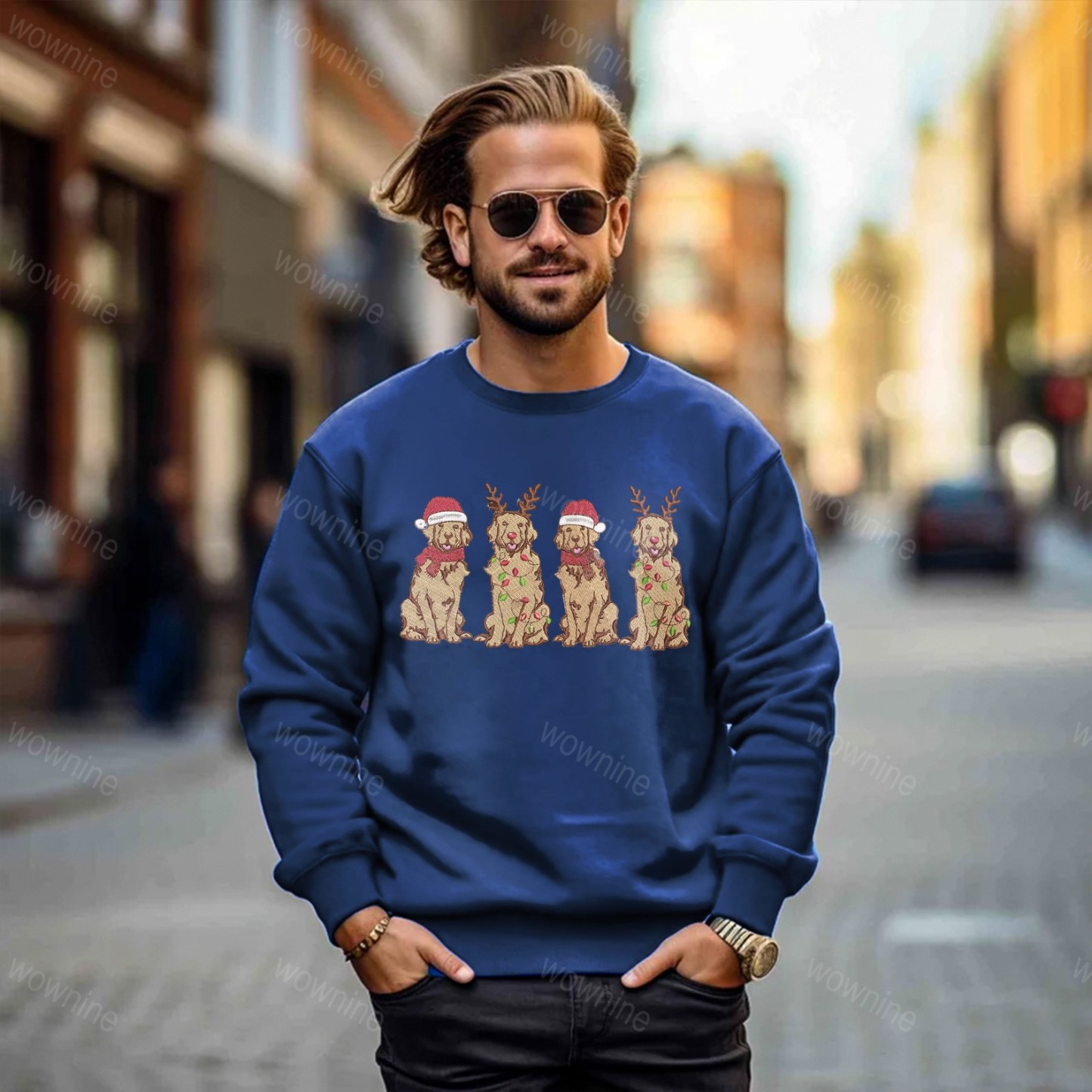 Christmas Dog Family Embroidered Sweatshirt