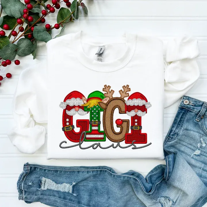 Christams MAMA/DAD/NANA Claus Print Sweatshirt