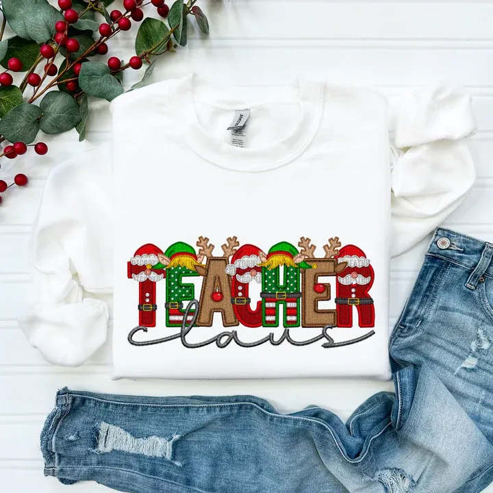 Christams MAMA/DAD/NANA Claus Print Sweatshirt