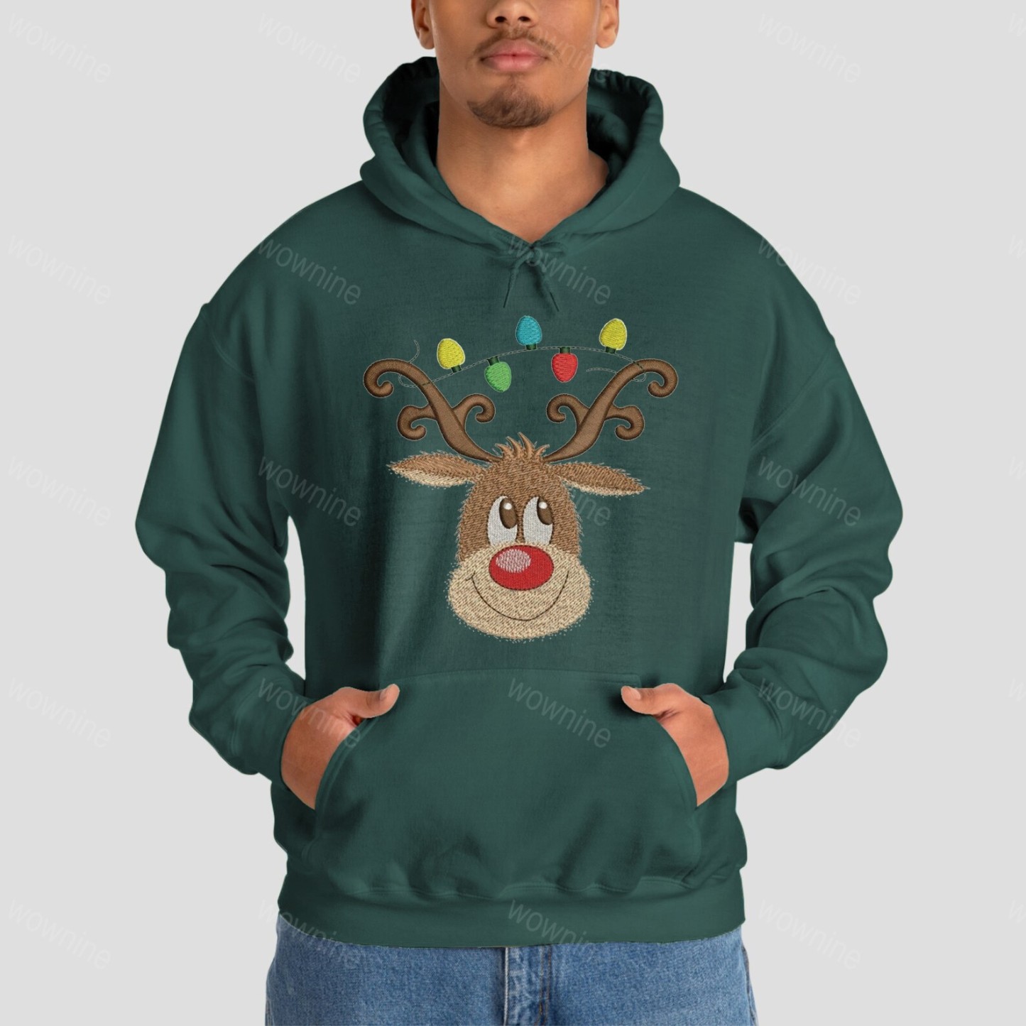 Christmas Deer Embroidered Sweatshirt