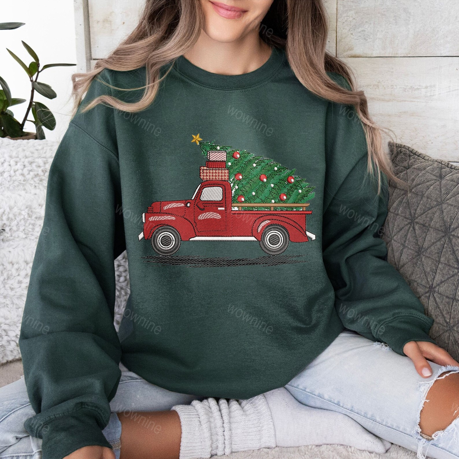 Merry Christmas Car Sweatshirt