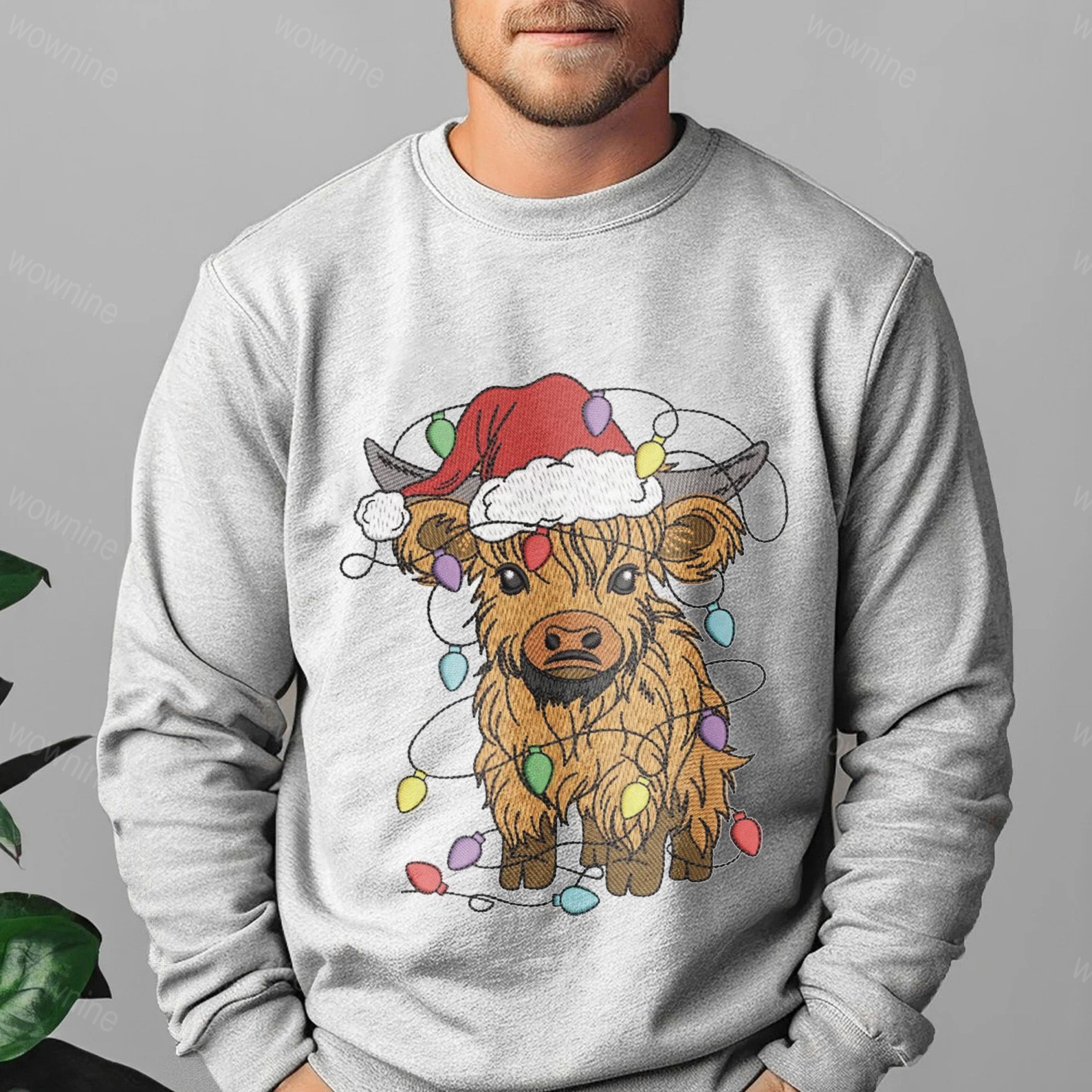 Merry Christmas Deer Retro Christmas Embroidered Sweatshirt