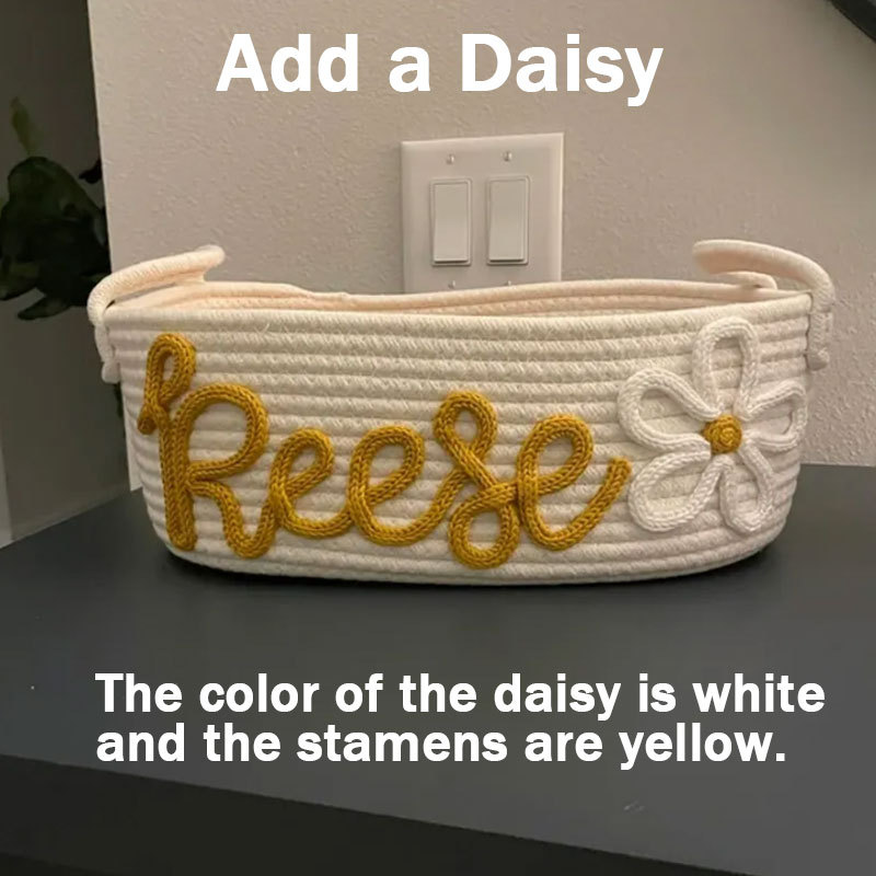 Custom Baby Name Basket, Baby Shower Gift Basket, Customized rope Basket