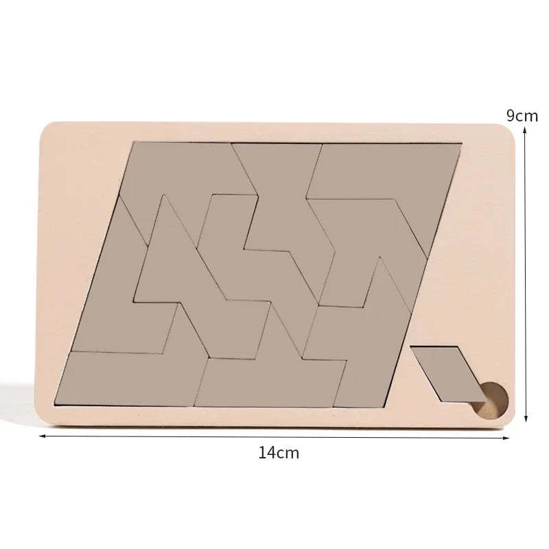 Wooden Tangram Board Puzzle Game Montessori Shape Puzzle Sorting Games ...