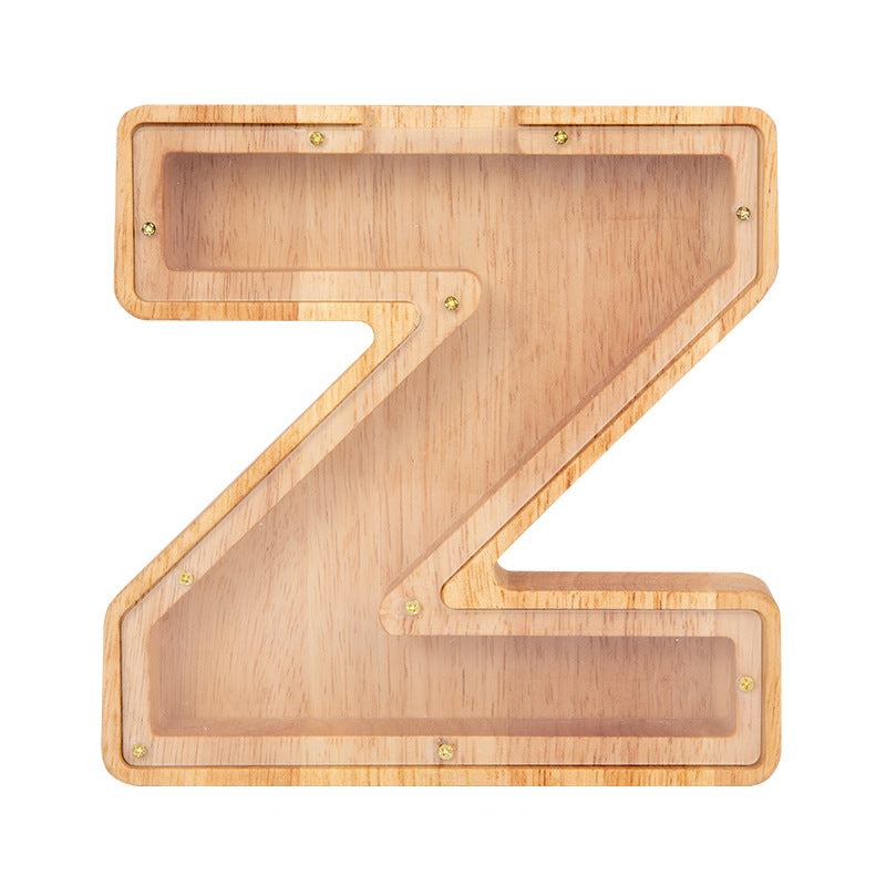 Personalized Wooden Letter Piggy Bank - Gifts for Kids