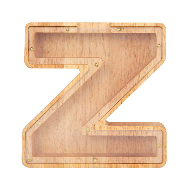 Personalized Wooden Letter Piggy Bank - Gifts for Kids