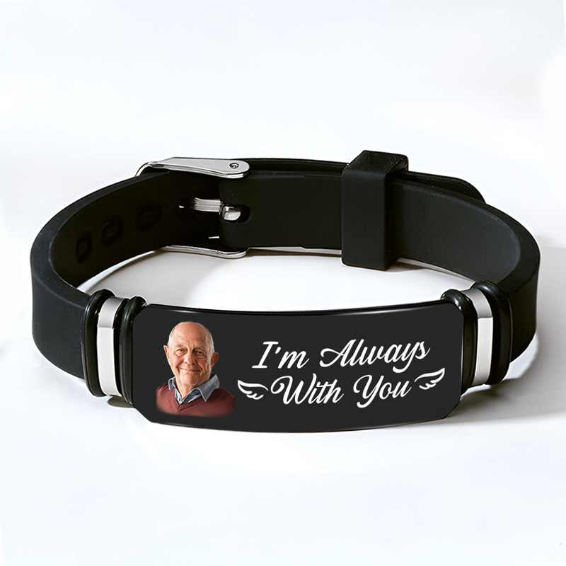 Custom Photo Always With You - Memorial Personalized Custom Bracelet -
