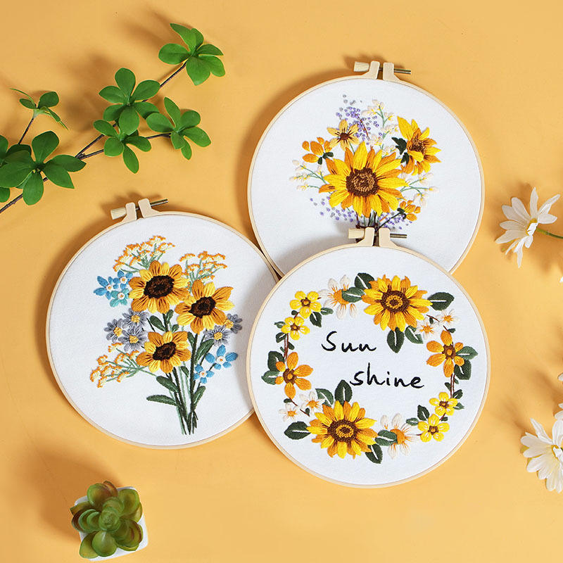 UrCustomHUB - Sunflowers Embroidery Kit for Beginner