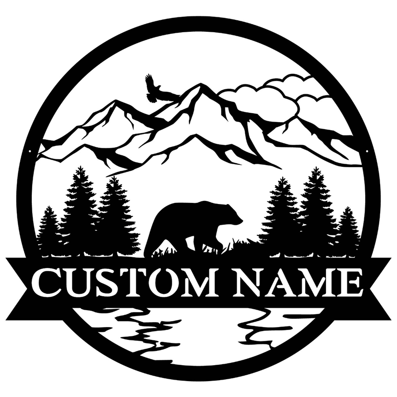 Custom Bear Metal Wall Art With LED Lights