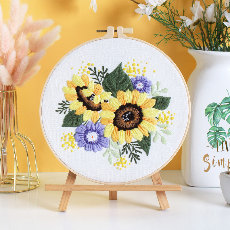 UrCustomHUB - Sunflowers Embroidery Kit for Beginner