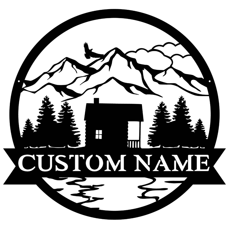 Custom Cabin Metal Wall Art With LED Lights