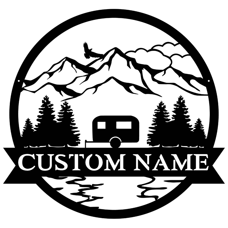 Custom Camper Metal Wall Art With LED Lights
