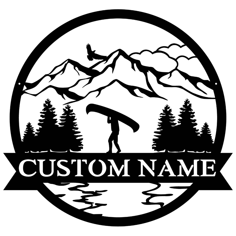 Custom Canoe Metal Wall Art With LED Lights