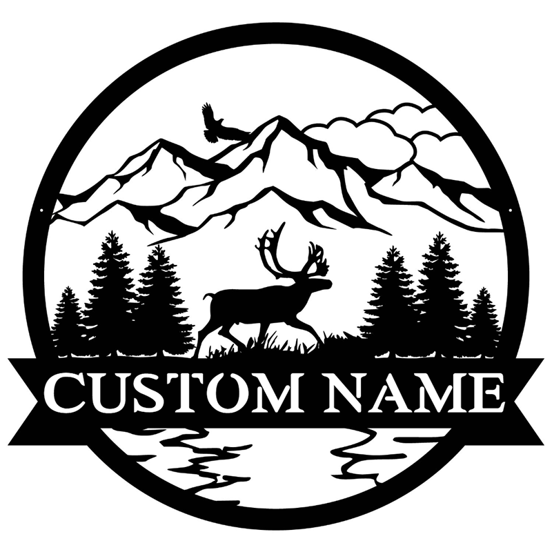 Custom Caribou Metal Wall Art With LED Lights