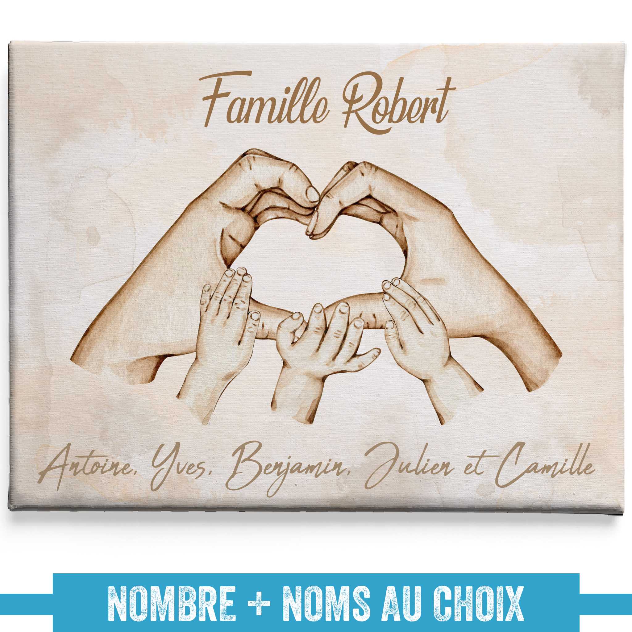 The hands of the family