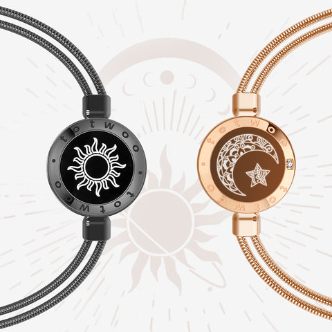 Sun&Moon Touch Bracelets with Snake Chain