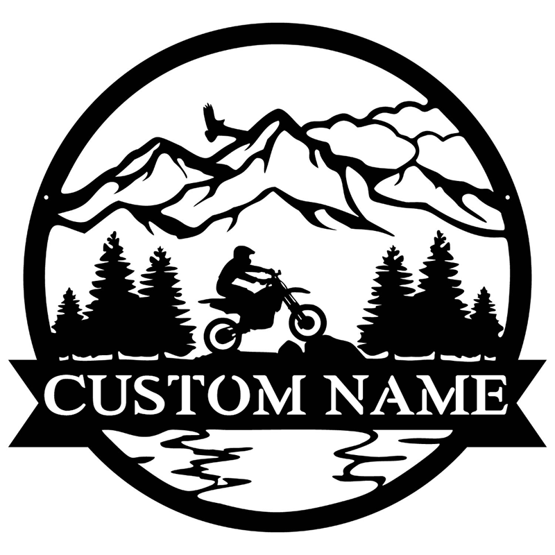 Custom Dirt Bike Metal Wall Art With LED Lights