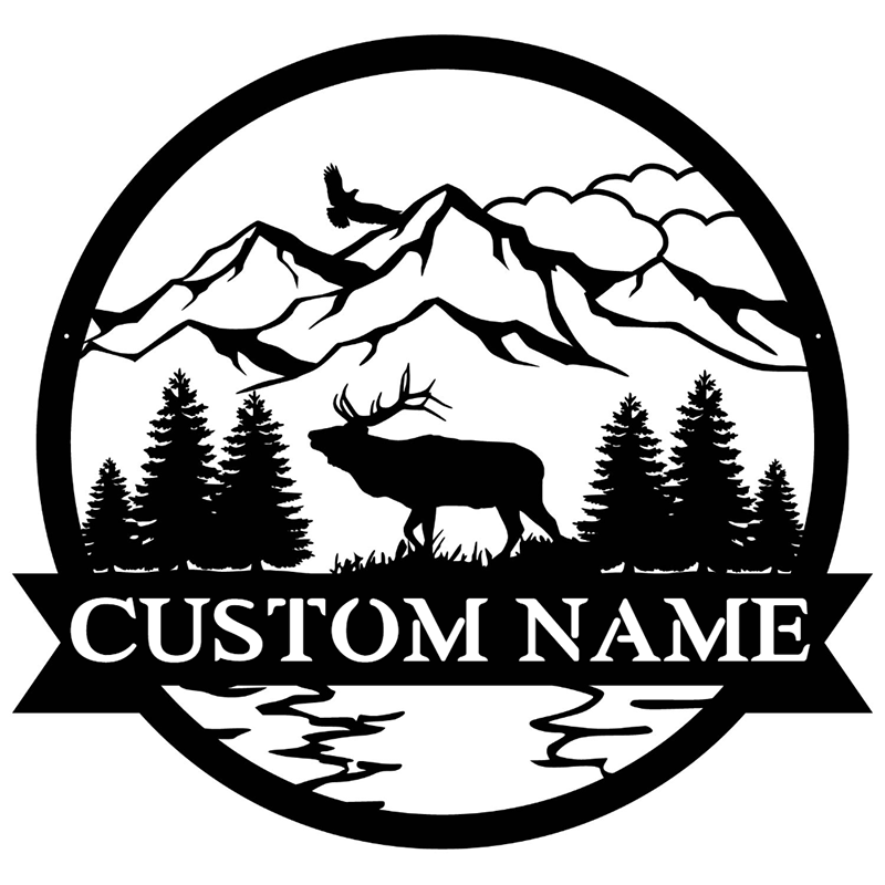 Custom Elk Metal Wall Art With LED Lights