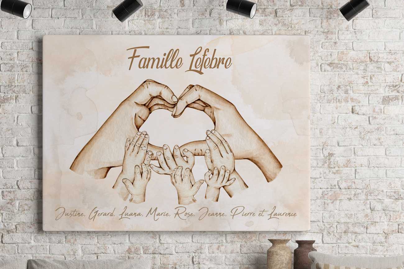 The hands of the family