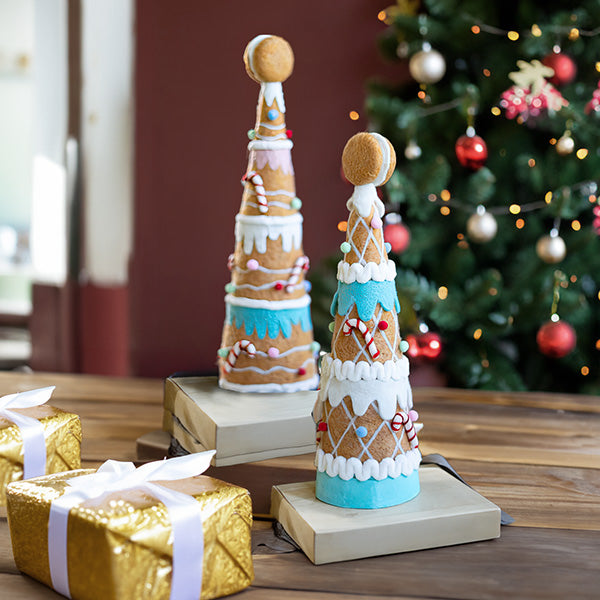 Felt Gingerbread Christmas Trees, Set of Two