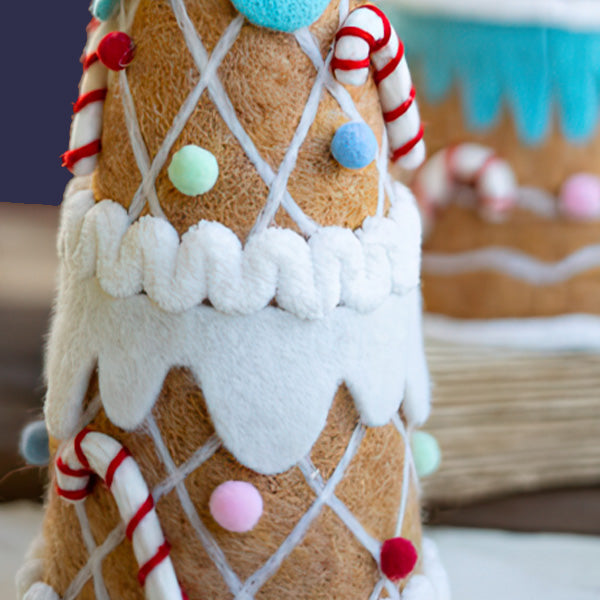 Felt Gingerbread Christmas Trees, Set of Two