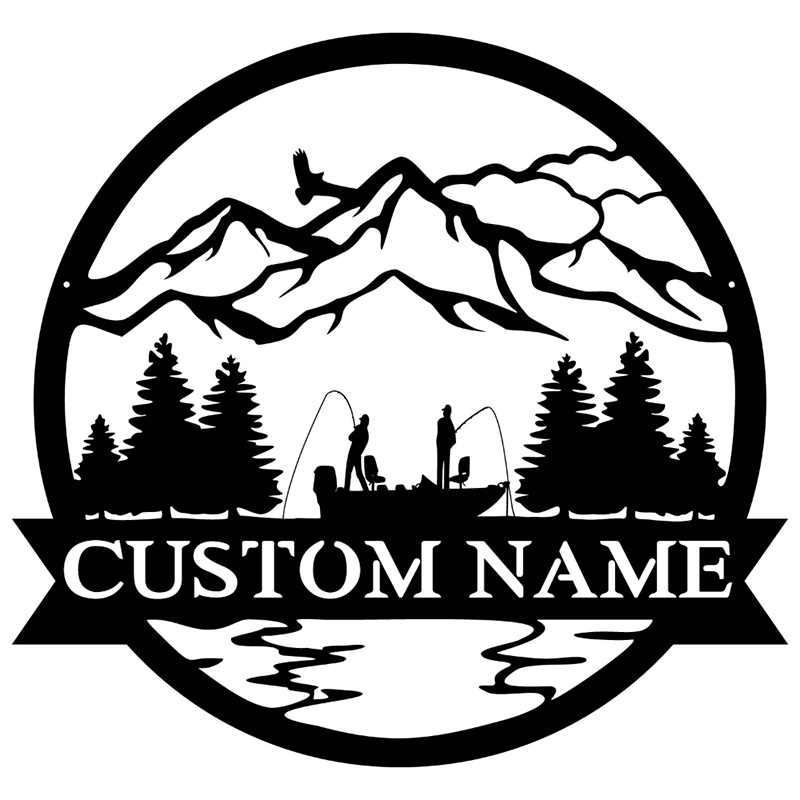 Custom Fishing Metal Wall Art With LED Lights