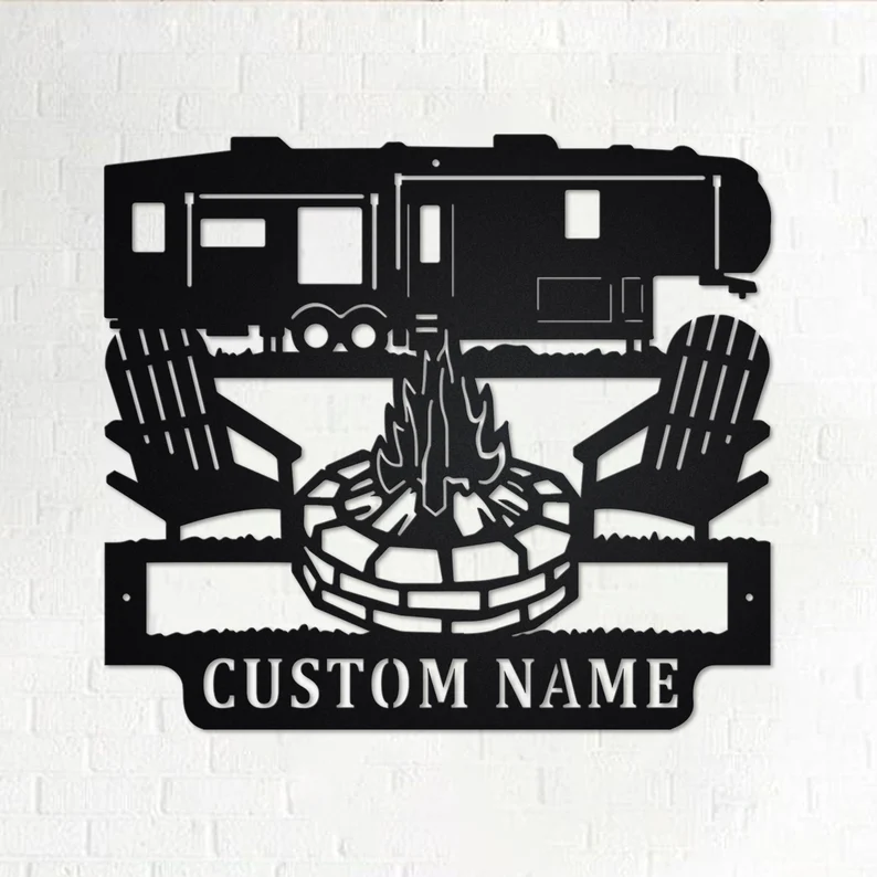 Custom 5th Wheel Camper Metal Wall Art With LED Lights