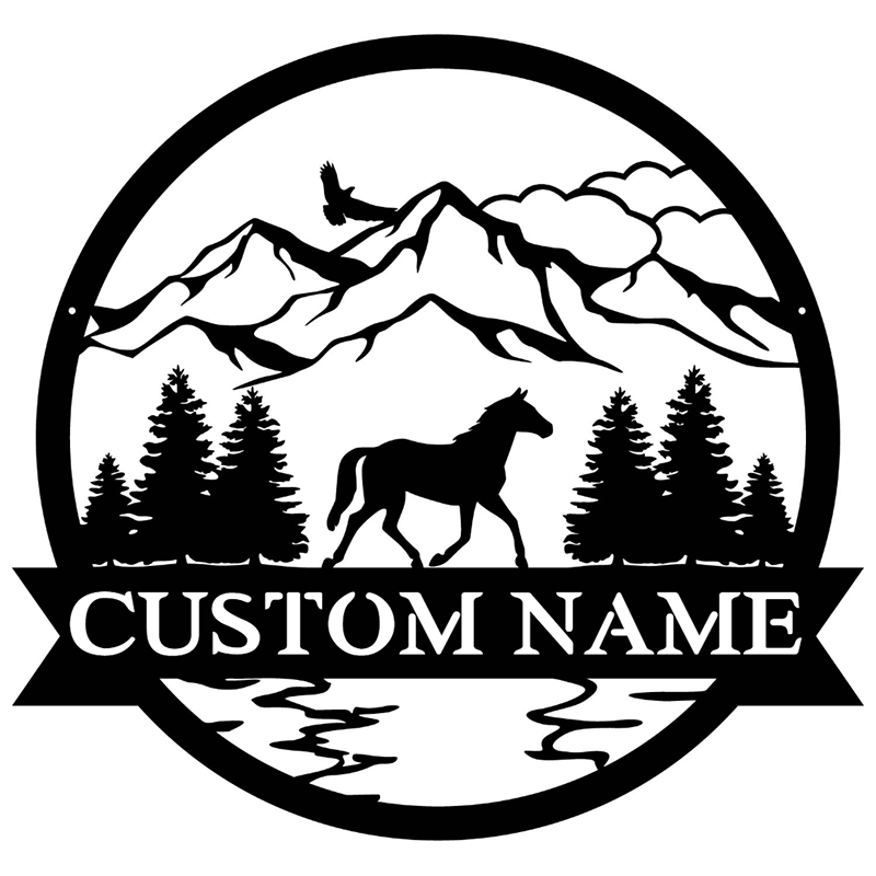 Custom Horse Metal Wall Art With LED Lights