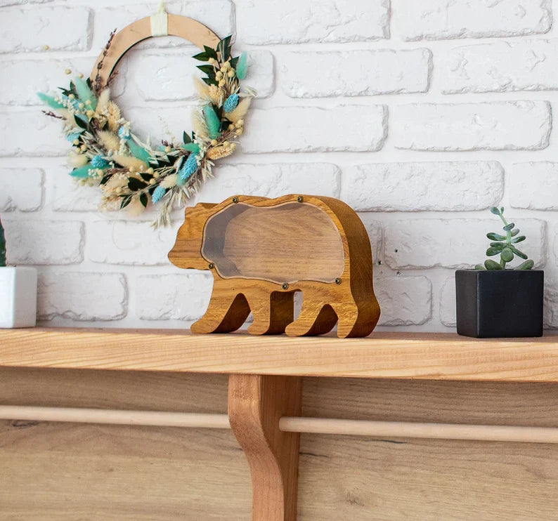 Personalized Wooden Letter Piggy Bank - Gifts for Kids
