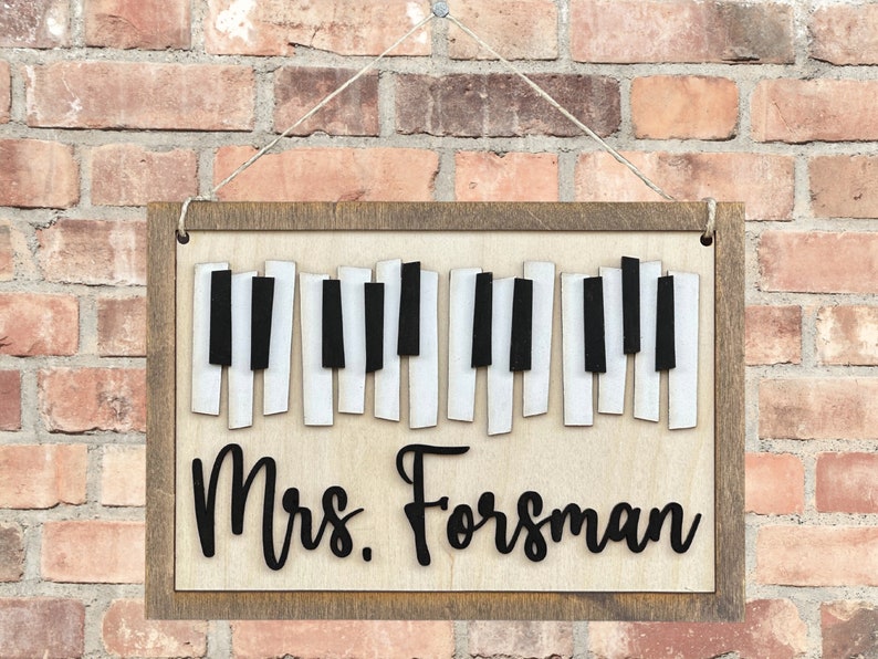 Music Teacher Door Hanger Personalized Music Teacher Name Sign Music Teacher Appreciation Gift Piano Teacher Gift Music Classroom Decor