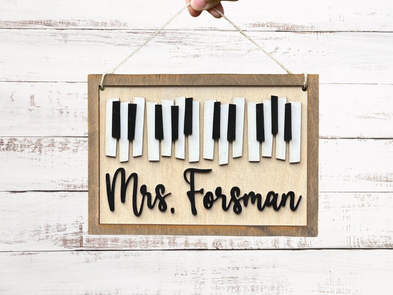 Music Teacher Door Hanger Personalized Music Teacher Name Sign Music Teacher Appreciation Gift Piano Teacher Gift Music Classroom Decor