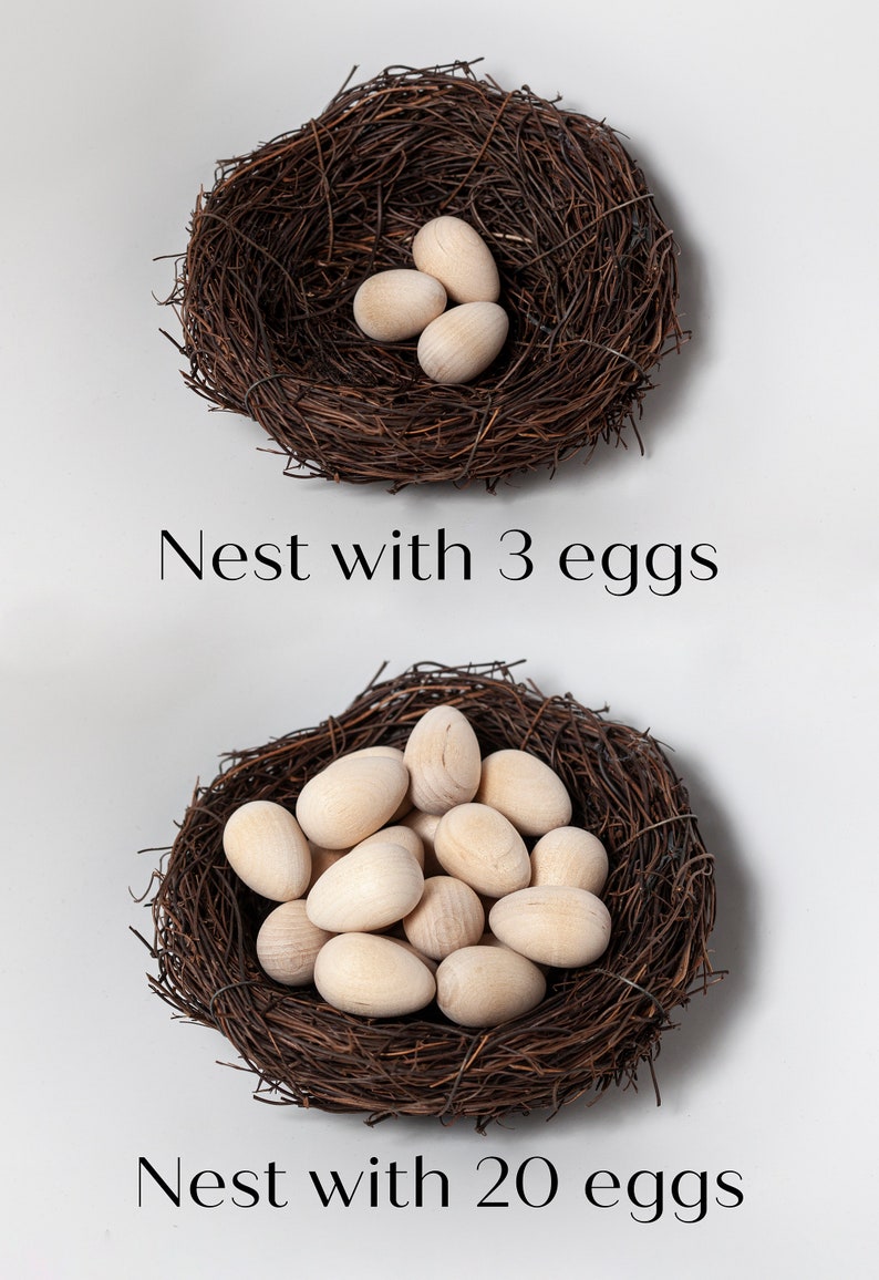 Family Tree Nest with Engraved Wood Eggs with Names, Grandparent Gift with Children's Names, Prayer Tokens, Personalized Name Gift