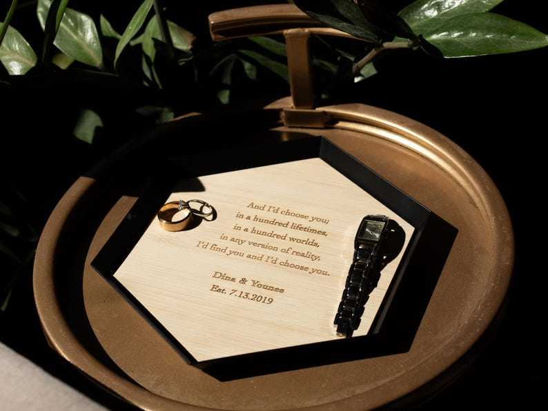 5 Years- Wood Anniversary Gift- Custom Wood Bamboo Tray - 5th Anniversary Gift Idea- Engraved wood catchall tray