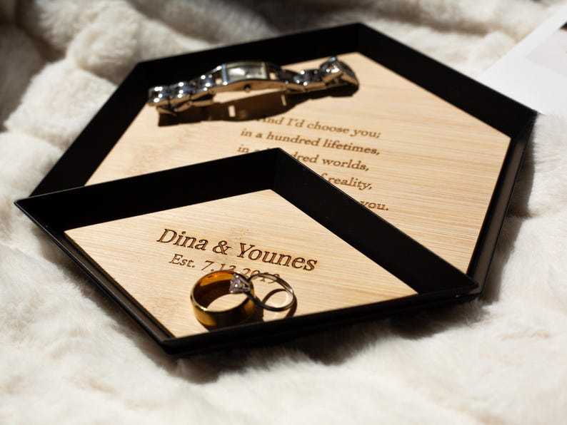 5 Years- Wood Anniversary Gift- Custom Wood Bamboo Tray - 5th Anniversary Gift Idea- Engraved wood catchall tray