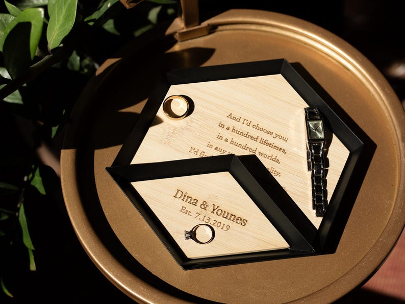 5 Years- Wood Anniversary Gift- Custom Wood Bamboo Tray - 5th Anniversary Gift Idea- Engraved wood catchall tray