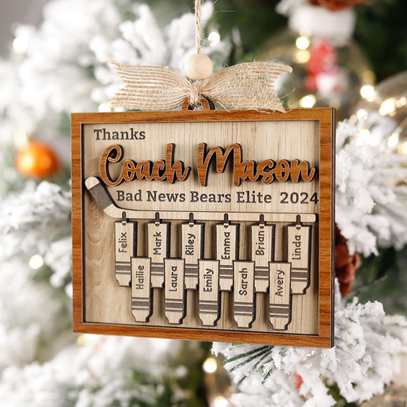 Customized Hockey Team Ornament, The Stockings Were Hung, Hockey Player Christmas Gift, Hockey Senior Night Present, 2024 Hockey Lover Gift
