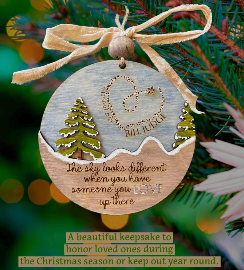 Personalized Memorial Ornament, 2024, The sky looks different when you have someone you love up there, customized  gift, handmade, painted
