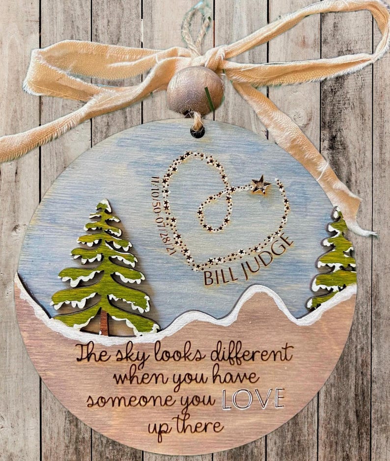 Personalized Memorial Ornament, 2024, The sky looks different when you have someone you love up there, customized  gift, handmade, painted