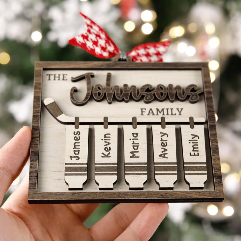 Customized Hockey Team Ornament, The Stockings Were Hung, Hockey Player Christmas Gift, Hockey Senior Night Present, 2024 Hockey Lover Gift