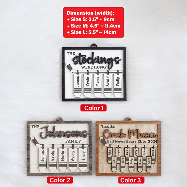 Customized Hockey Team Ornament, The Stockings Were Hung, Hockey Playe